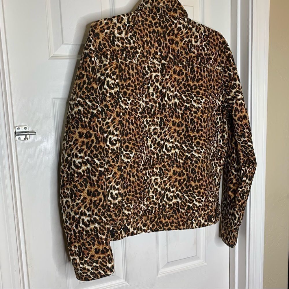 ASOS Design Denim Jacket in Leopard Print Size M - Picture 7 of 14
